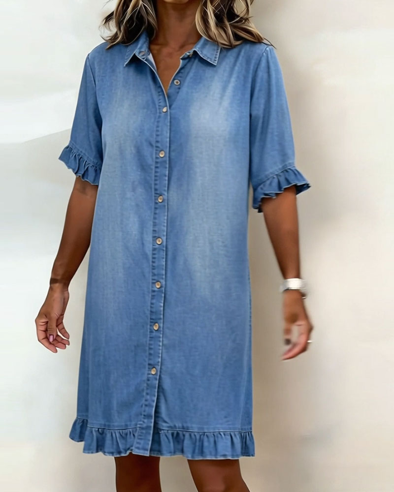 Claudia - Denimjurk met knoppen voor vrouwen