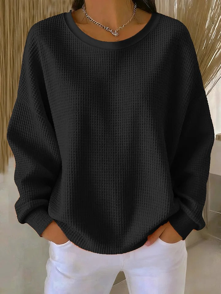 Adriënne | Oversized wafelgebreide trui voor vrouwen