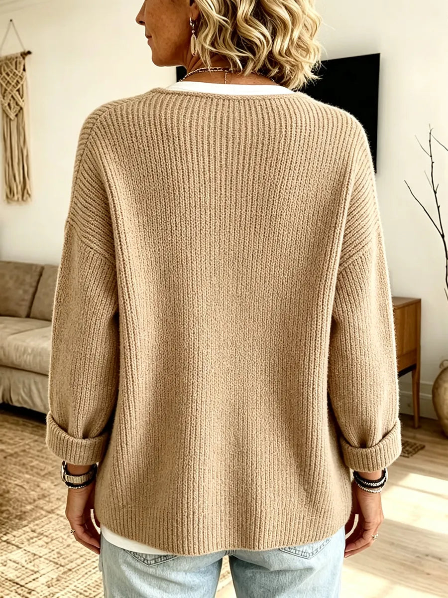 Amanda - Gebreid Vest met Knoopdetails