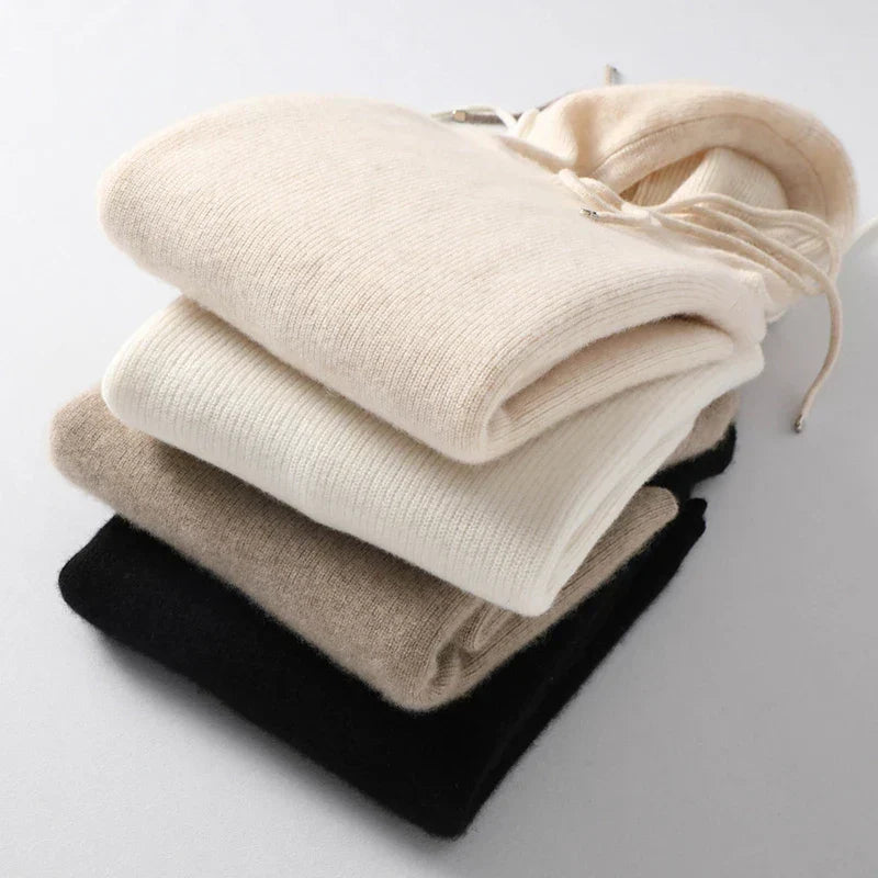 Dames Gebreide Hoodie – Trui met Capuchon, Casual Pullover voor Herfst en Winter