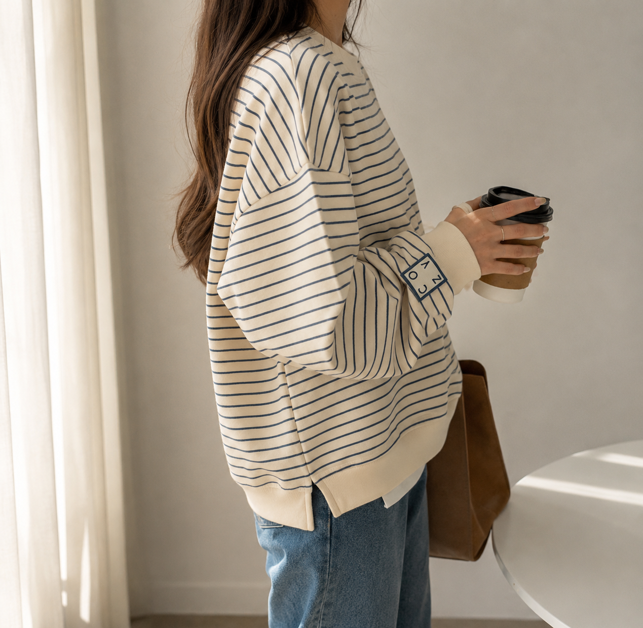 Comfortabel Gestreept Sweatshirt voor Dames