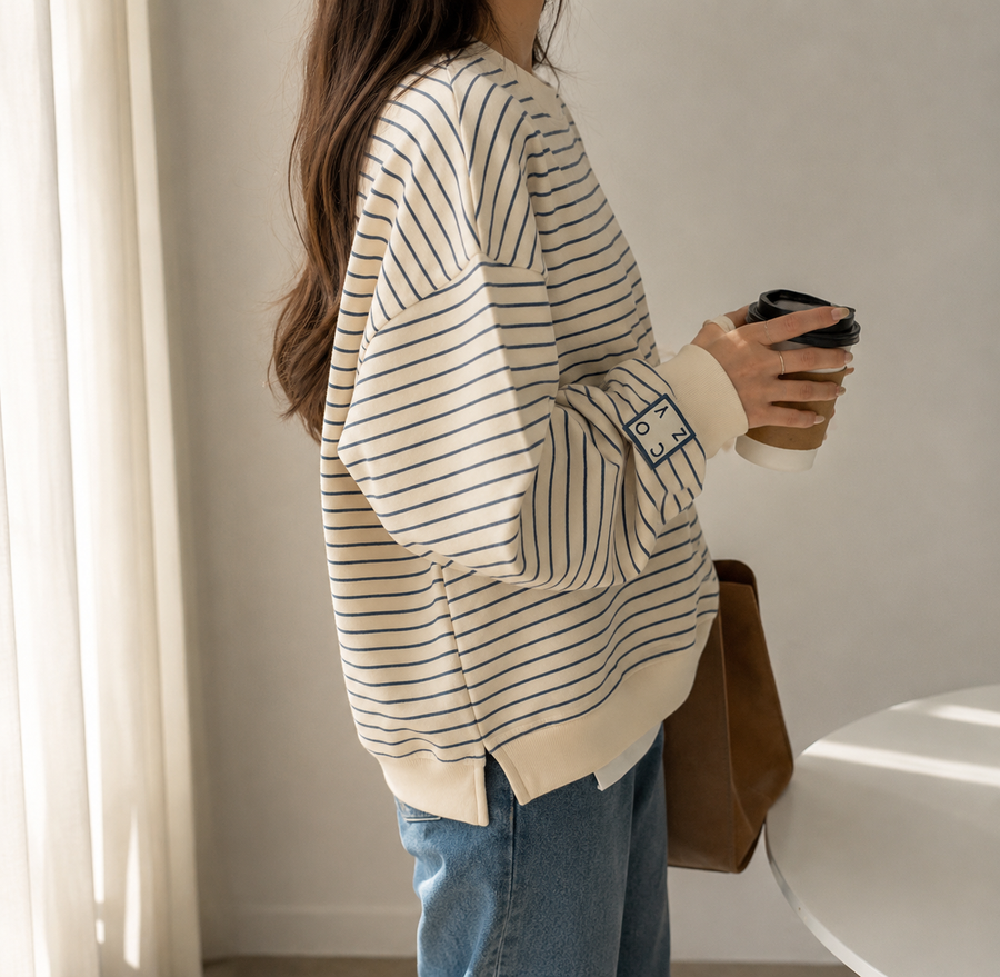 Comfortabel Gestreept Sweatshirt voor Dames