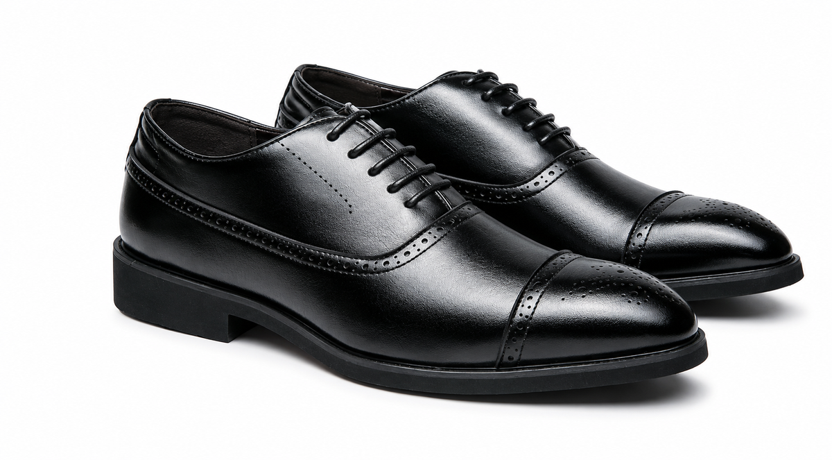 Heren Slim Fit Schoen – Klassiek Ontwerp met Vetersluiting voor Formele Gelegenheden
