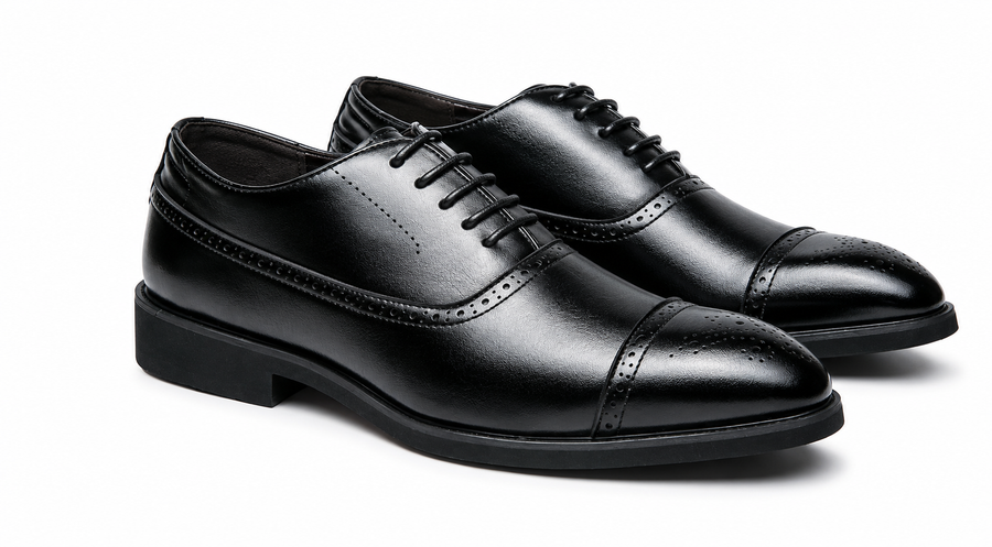 Heren Slim Fit Schoen – Klassiek Ontwerp met Vetersluiting voor Formele Gelegenheden