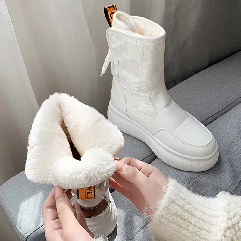 Dames Waterdichte Enkellaarsjes – Warm Gevoerd, Winterlaarzen voor Regen