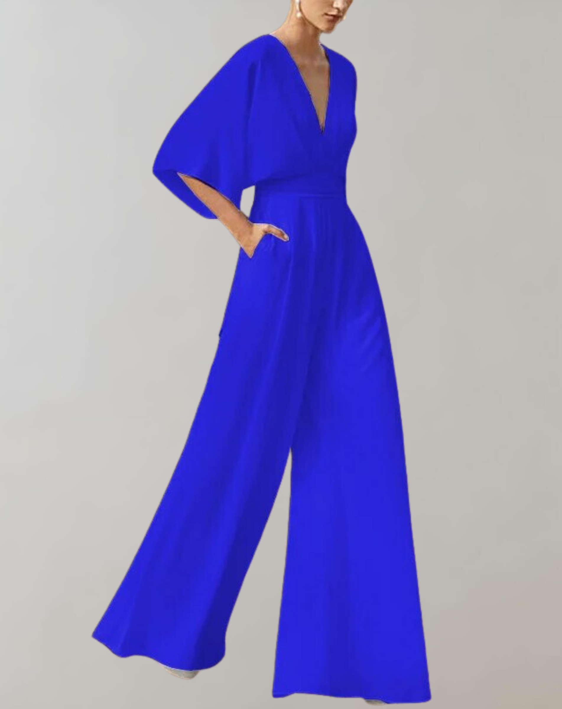 Dames Getailleerde Jumpsuit – Geschikt voor Feest en Avondkleding, Met Wijde Pijpen