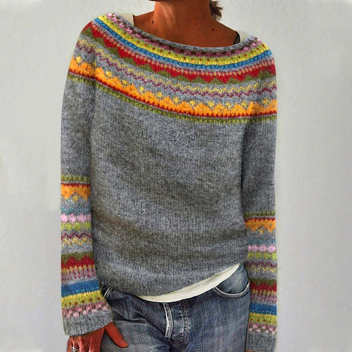 Vintage trui | Dames Strickpullover met Retro Design en Modern Comfort