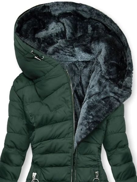 Dames Warme Lange Jas – Zwart, Gewatteerd, Ideaal voor Koude Seizoenen en Casual Outfits