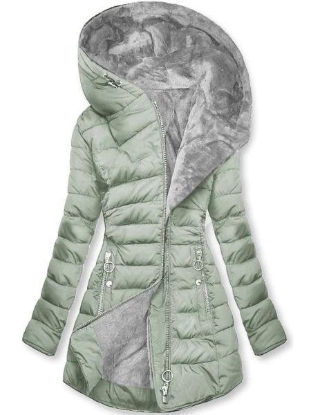 Dames Warme Lange Jas – Zwart, Gewatteerd, Ideaal voor Koude Seizoenen en Casual Outfits