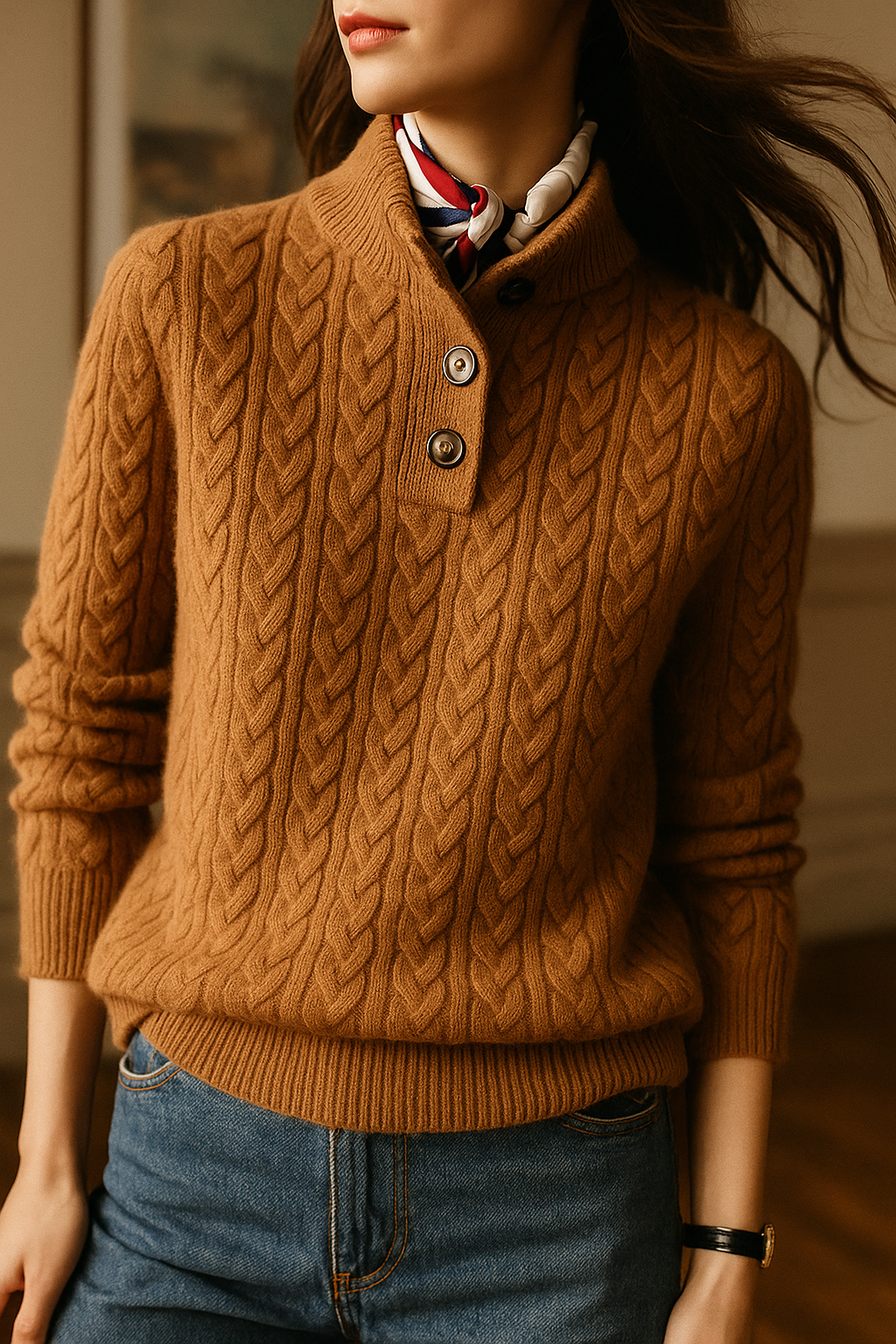 Arden | knoopvest van kasjmier