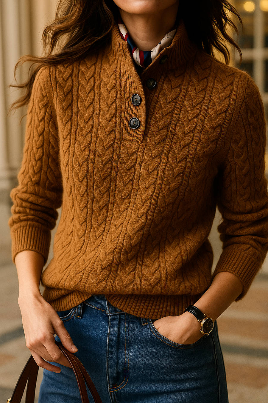 Arden | knoopvest van kasjmier