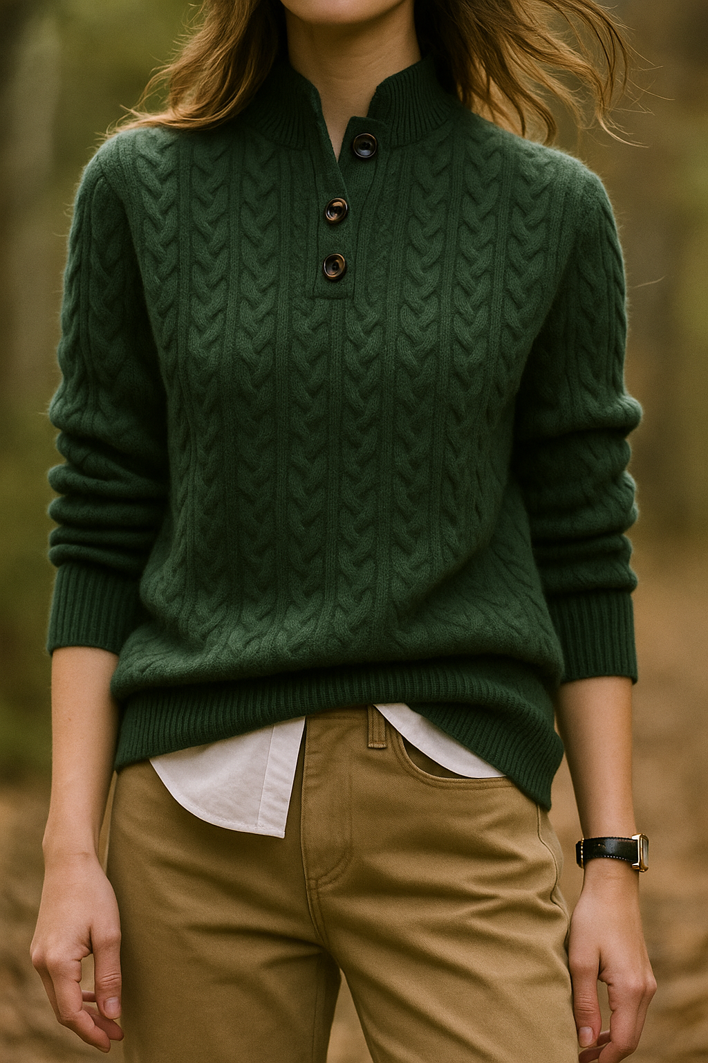 Arden | knoopvest van kasjmier