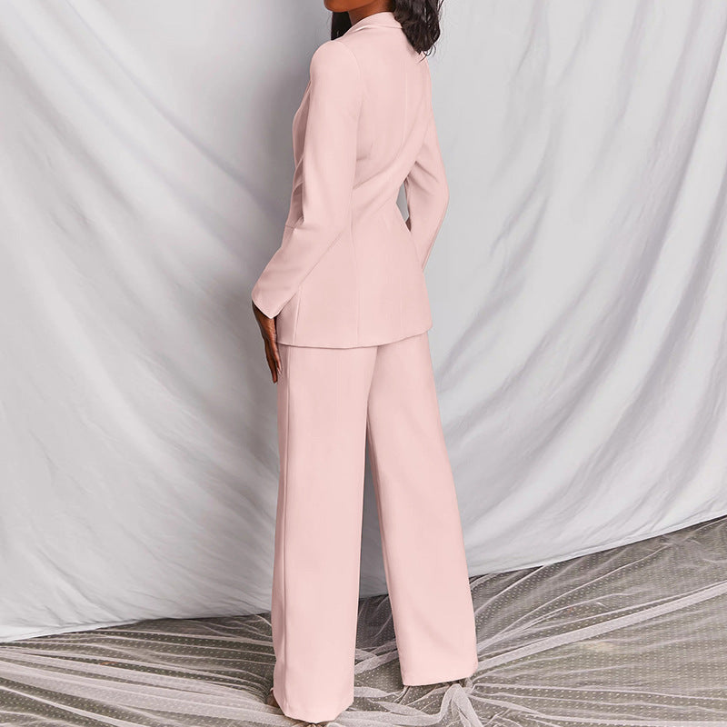 Evelyn Dames Blazer- en Broekset, Premium Stof, Elegant