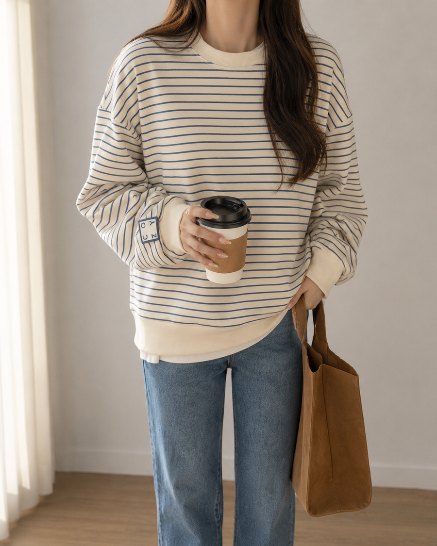 Comfortabel Gestreept Sweatshirt voor Dames