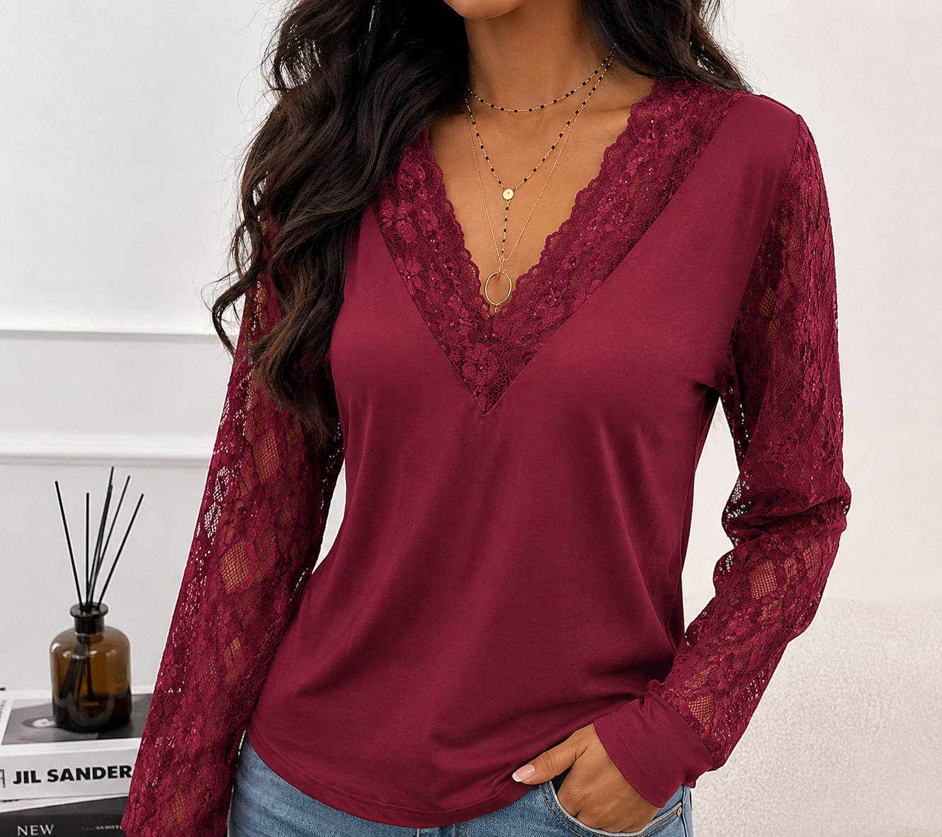 Nina - Kanten Mouwen Blouse