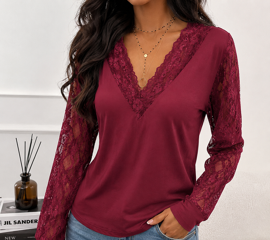 Nina - Kanten Mouwen Blouse
