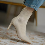 Eleonora Enkellaarzen Dames | Elegante Enkellaarsjes met Hak en Puntige Neus