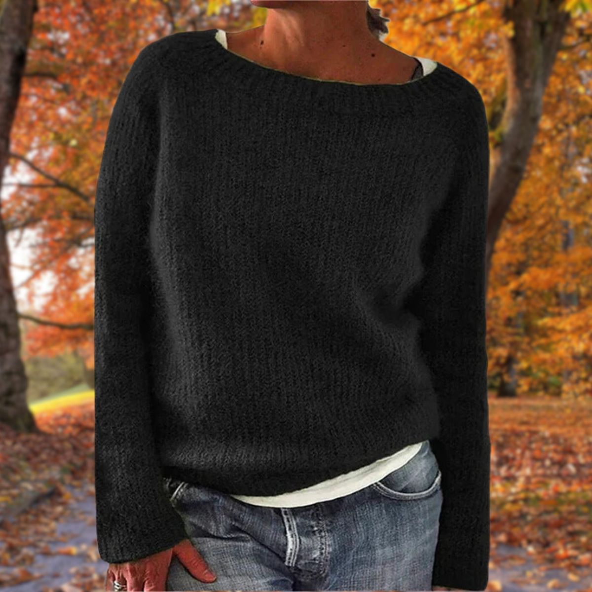 Dames Boothals Gebreide Trui – Lange mouwen, casual pullover