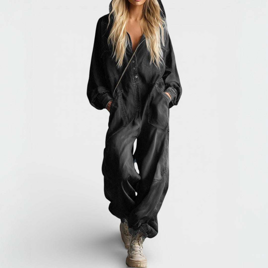 Dames Slim Fit Jumpsuit – Casual voor Dagelijks Gebruik, Met Rits en Elastische Taille