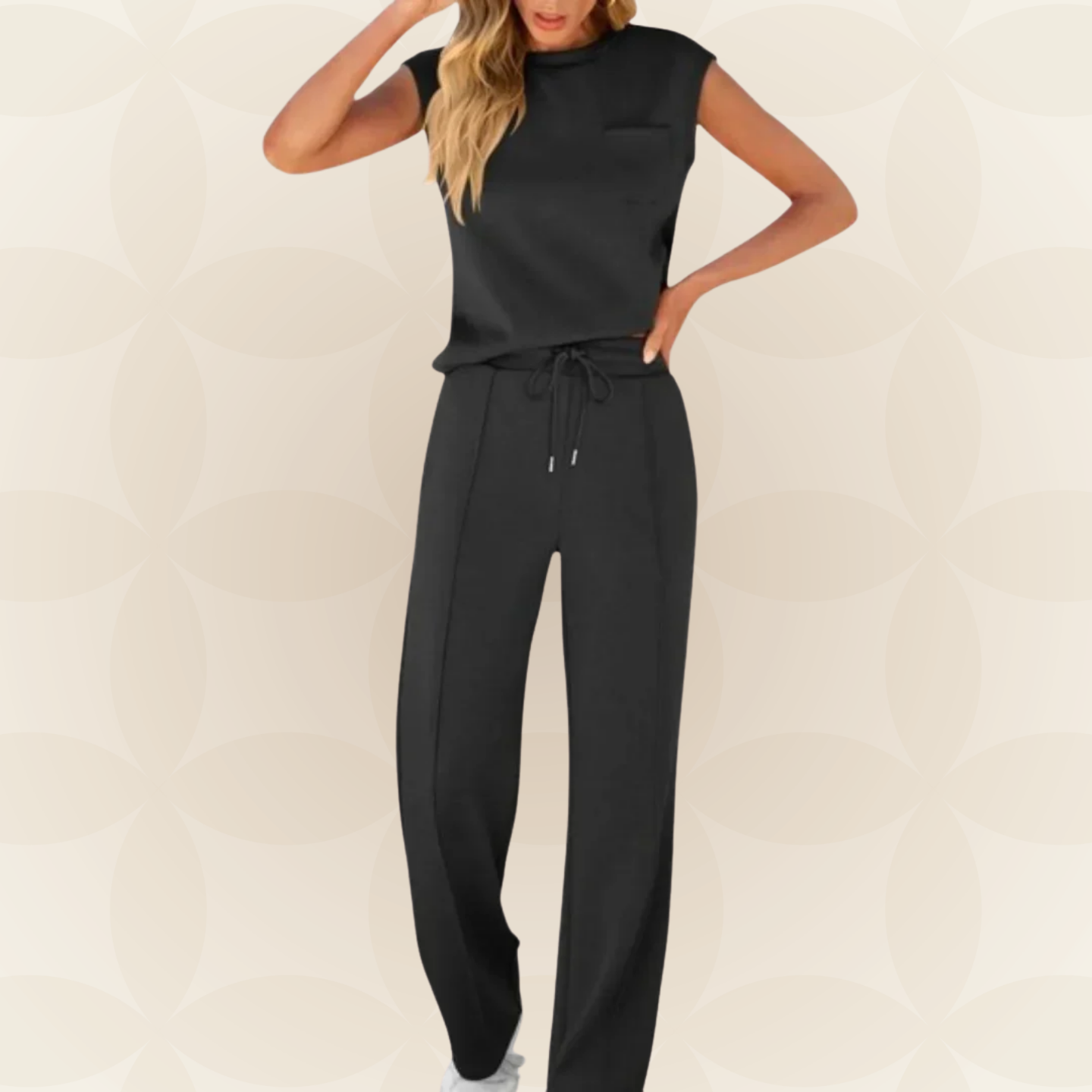 Dames Casual Set – Geschikt voor Zomer, Met Korte Mouwen en Elastische Taille