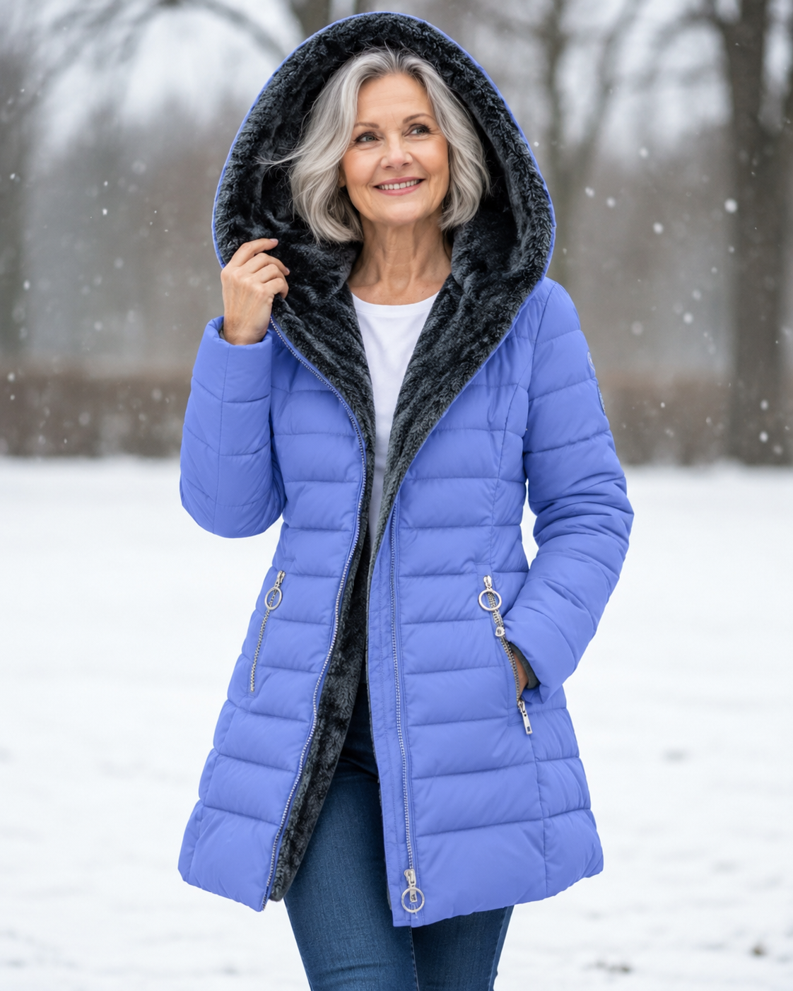 Marja - Warme gewatteerde winterjas met capuchon