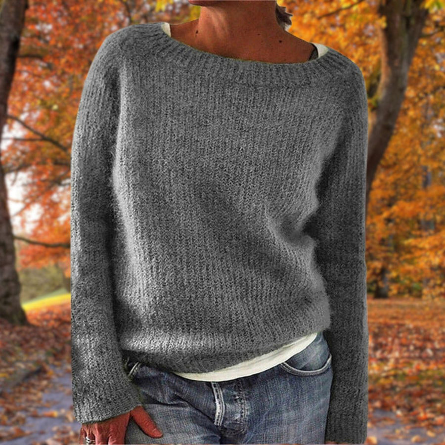 Dames Boothals Gebreide Trui – Lange mouwen, casual pullover