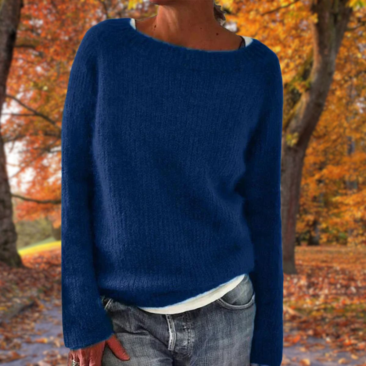 Dames Boothals Gebreide Trui – Lange mouwen, casual pullover