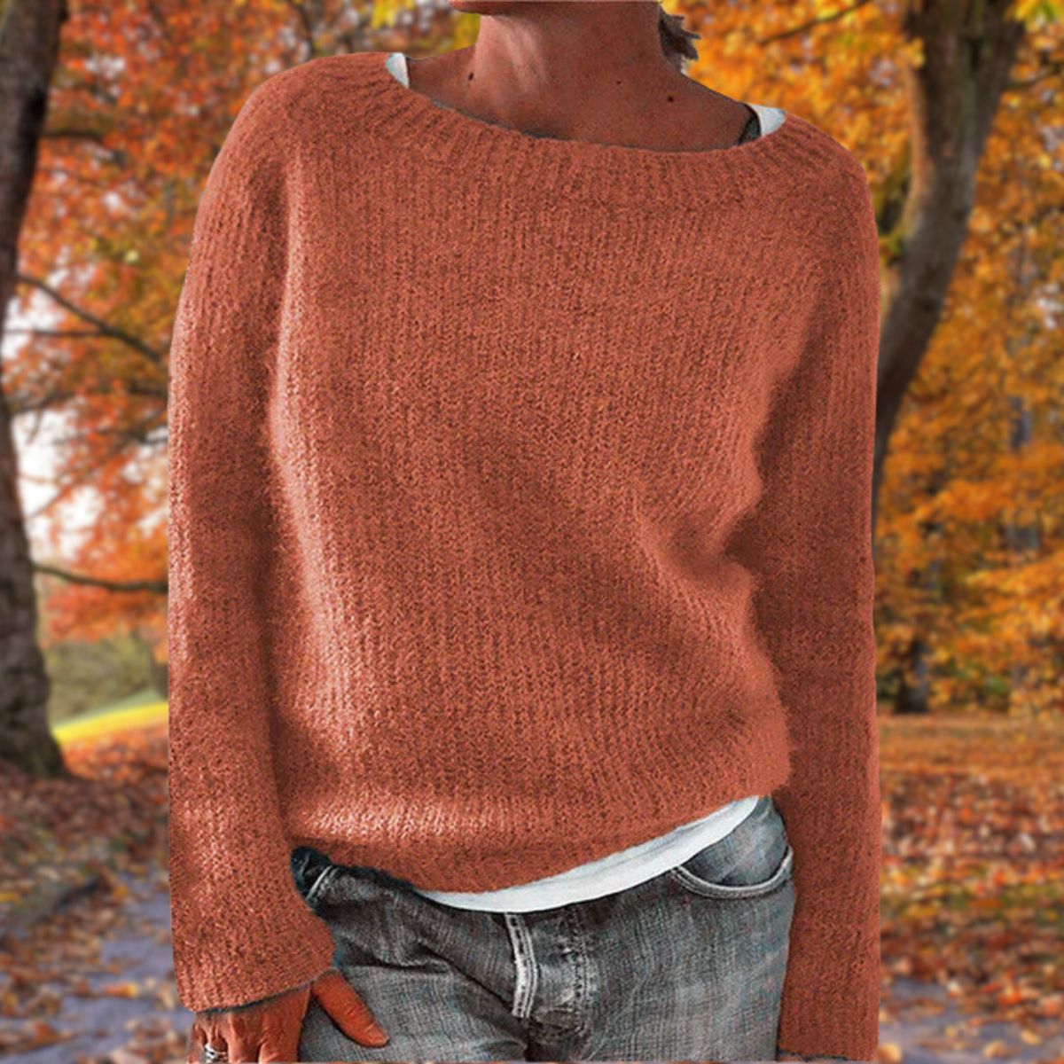 Dames Boothals Gebreide Trui – Lange mouwen, casual pullover