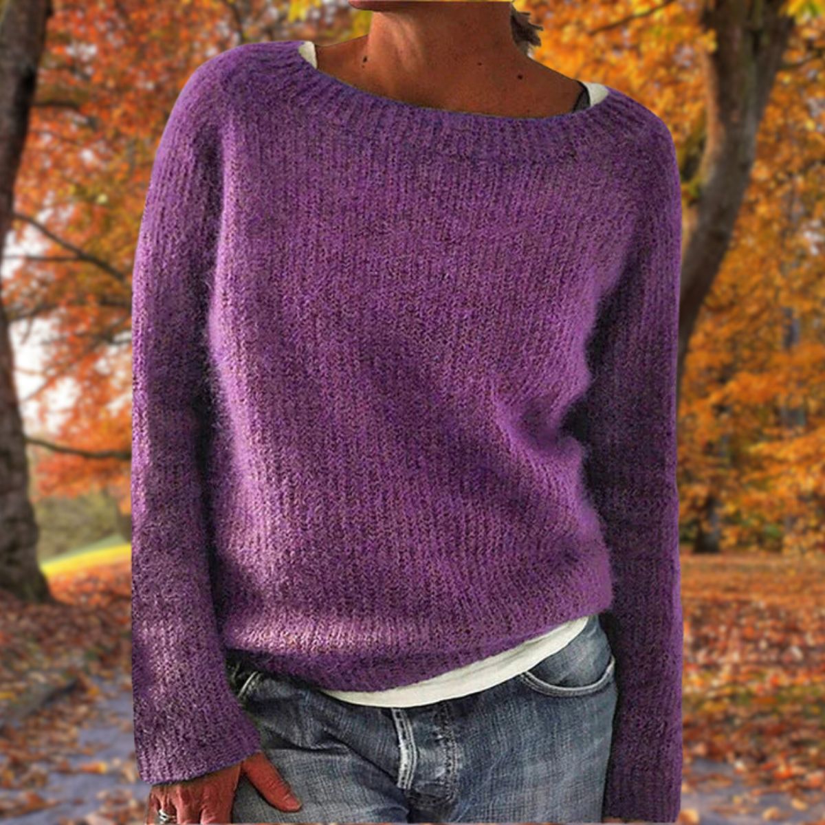 Dames Boothals Gebreide Trui – Lange mouwen, casual pullover