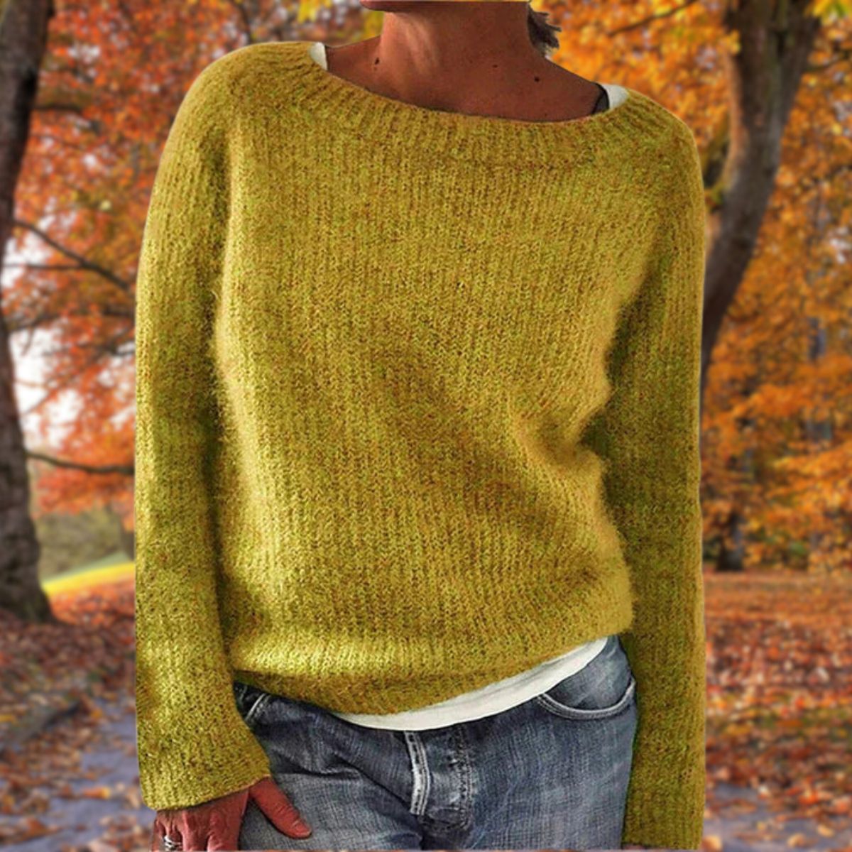 Dames Boothals Gebreide Trui – Lange mouwen, casual pullover