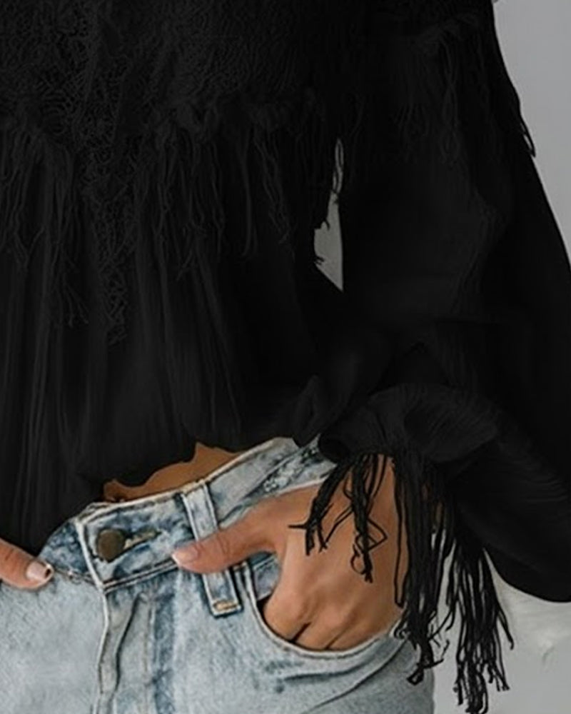 Dames Getailleerde Blouse – Met Off-Shoulder Design en Details voor Casual Gebruik