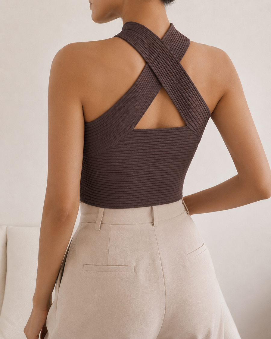 Elegante top met gekruiste band