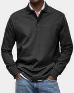 Heren Slim Fit Polo – Lange Mouwen, Geschikt voor Lente en Casual Gebruik