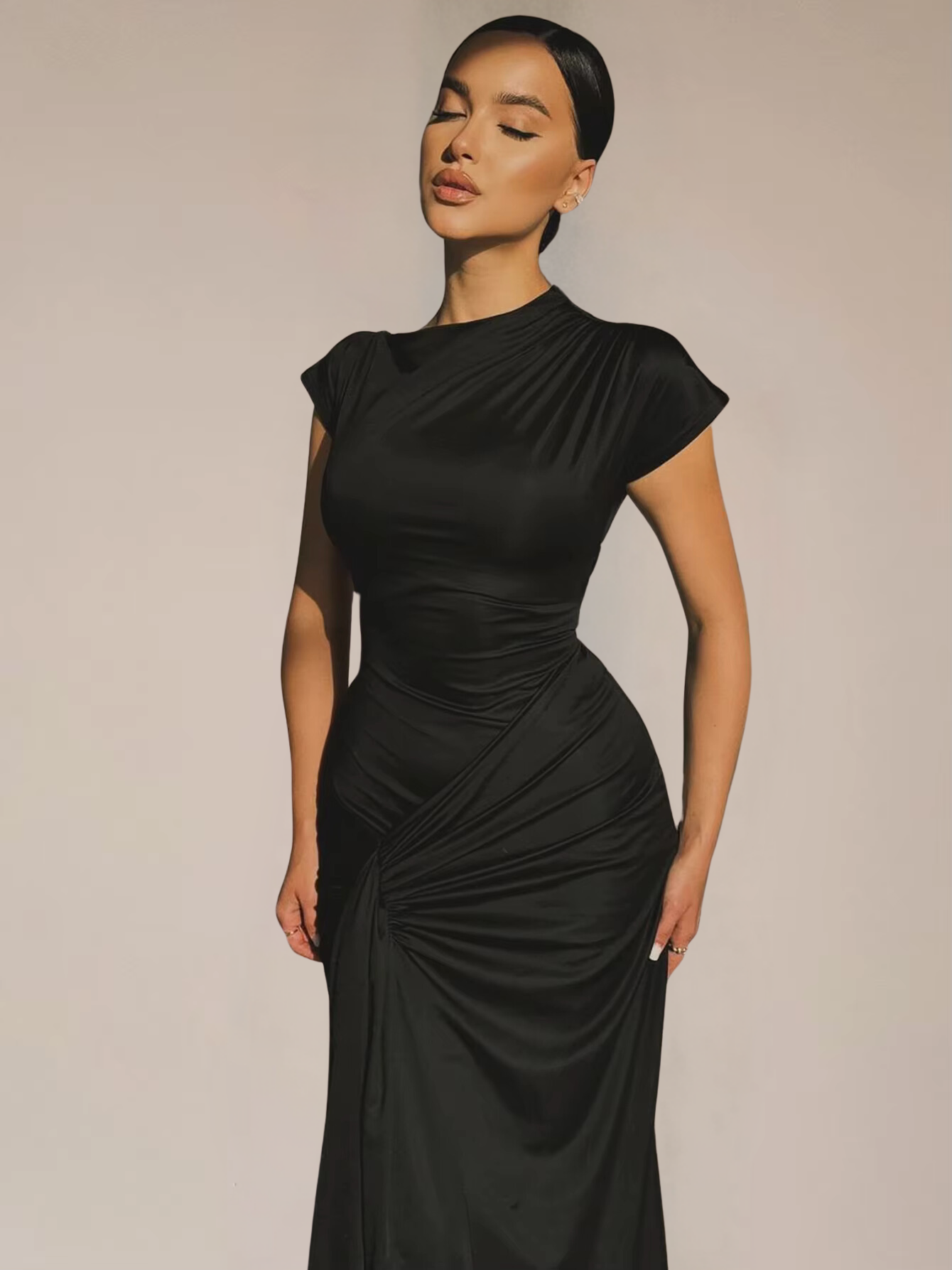 BELLE | Trendy Maxi Jurk met Knoopdetail voor Dames