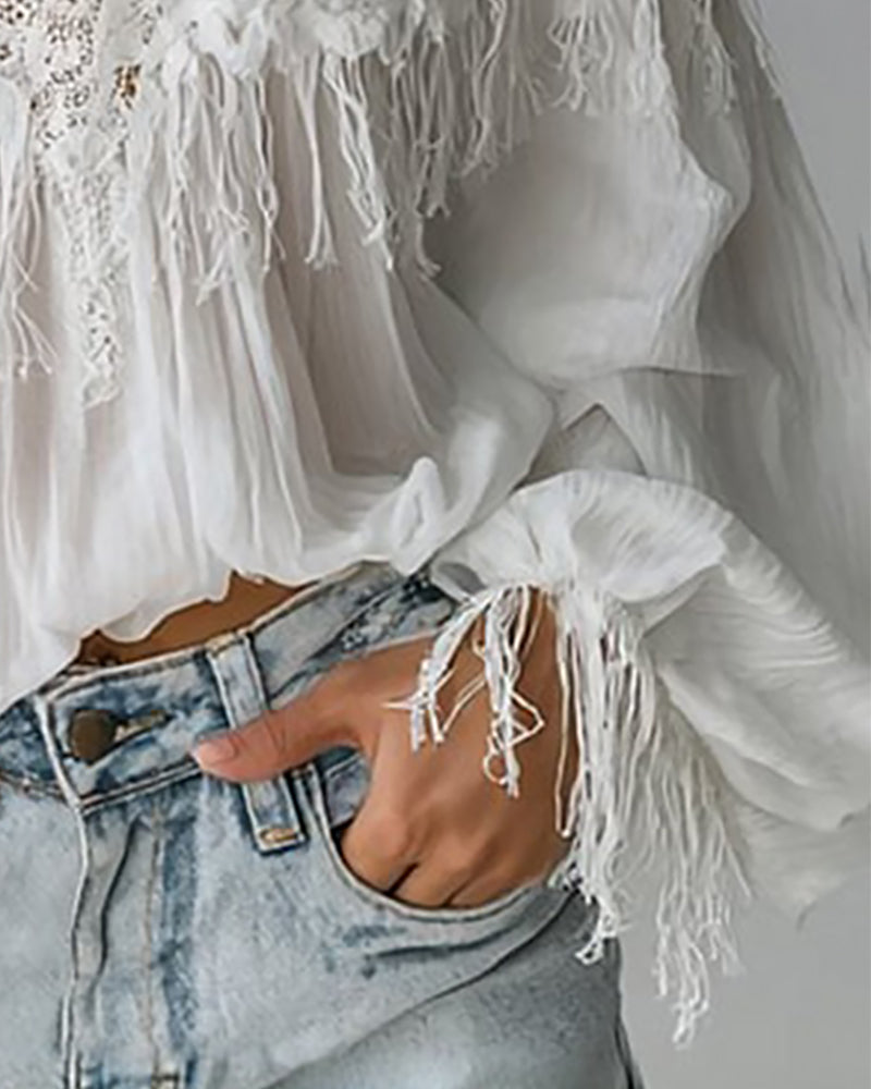 Dames Getailleerde Blouse – Met Off-Shoulder Design en Details voor Casual Gebruik