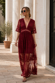 Marieke | Vrouwen Maxi Jurk met Kanten Detail – Elegant, Tijdloos en Chic