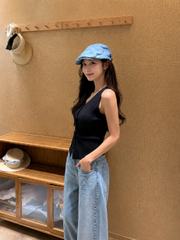 Jackie | Dames tanktop met linnenmix en ronde hals voor casual looks