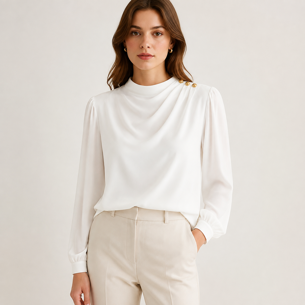 Elva - Gegolfde Blouse Dames