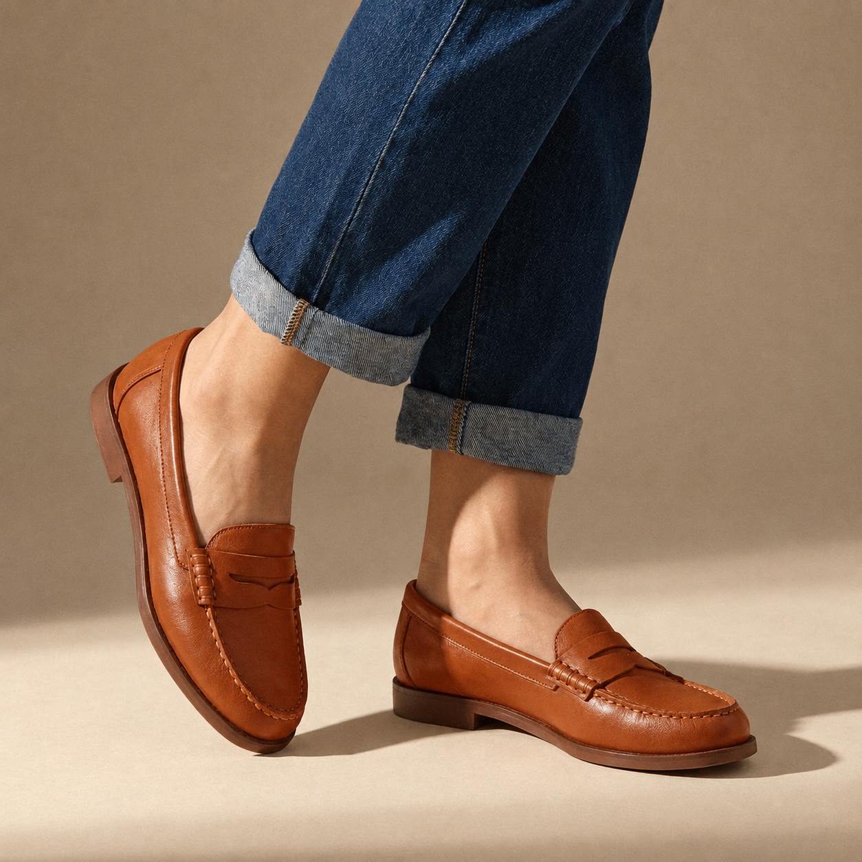 Dames Penny Loafers – Ronde Neus, Geschikt voor Casual en Dagelijks Gebruik