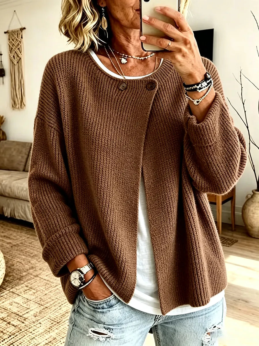 Amanda - Gebreid Vest met Knoopdetails