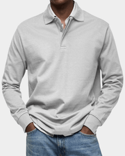 Heren Slim Fit Polo – Lange Mouwen, Geschikt voor Lente en Casual Gebruik