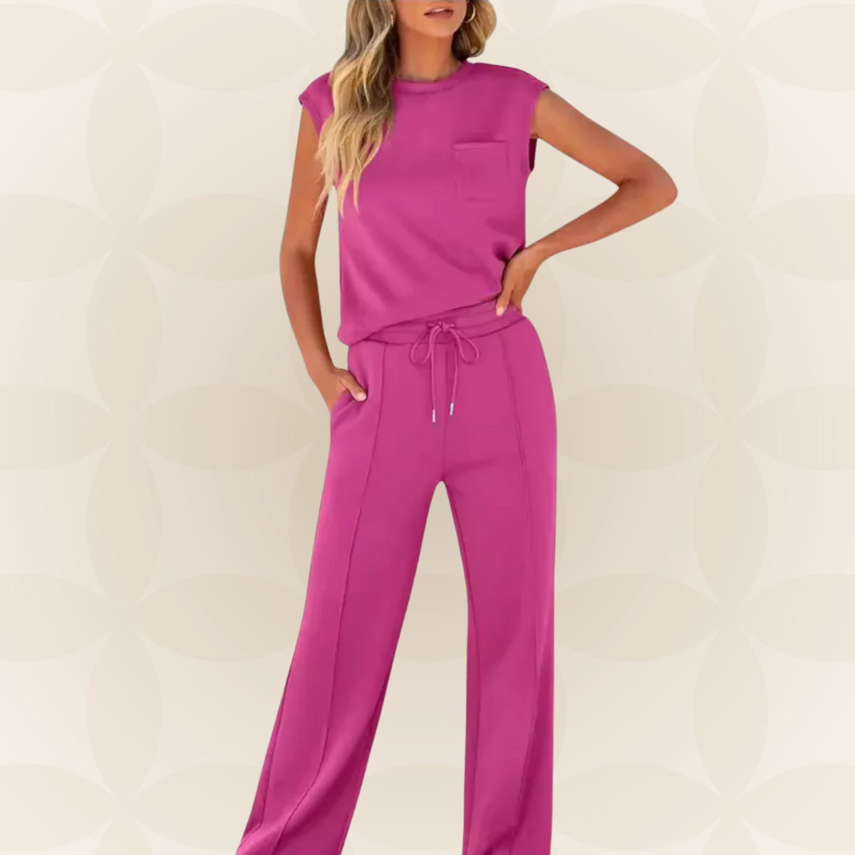 Dames Casual Set – Geschikt voor Zomer, Met Korte Mouwen en Elastische Taille