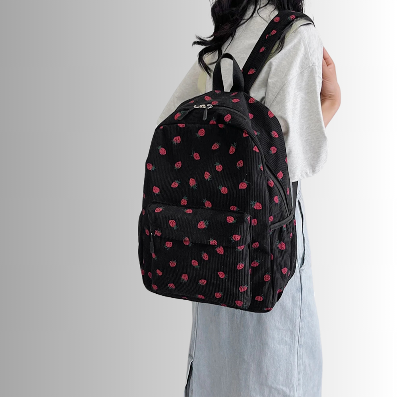 Tyra | Rugzak met aardbeienprint