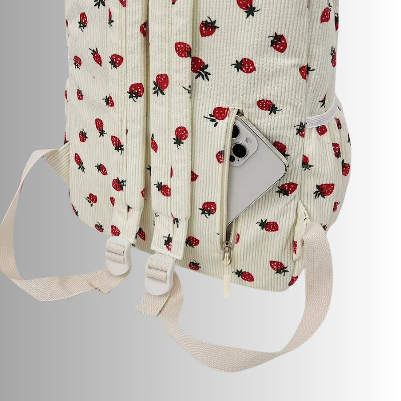 Tyra | Rugzak met aardbeienprint