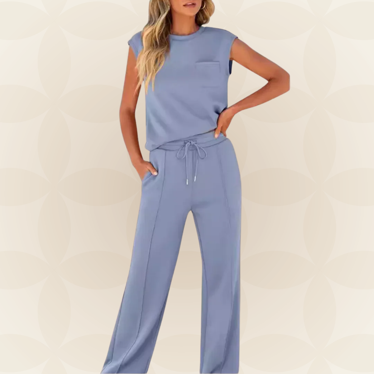 Dames Casual Set – Geschikt voor Zomer, Met Korte Mouwen en Elastische Taille