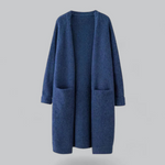 Dames lange losvallende gebreide cardigan met open voorkant – casual voor herfst en winter