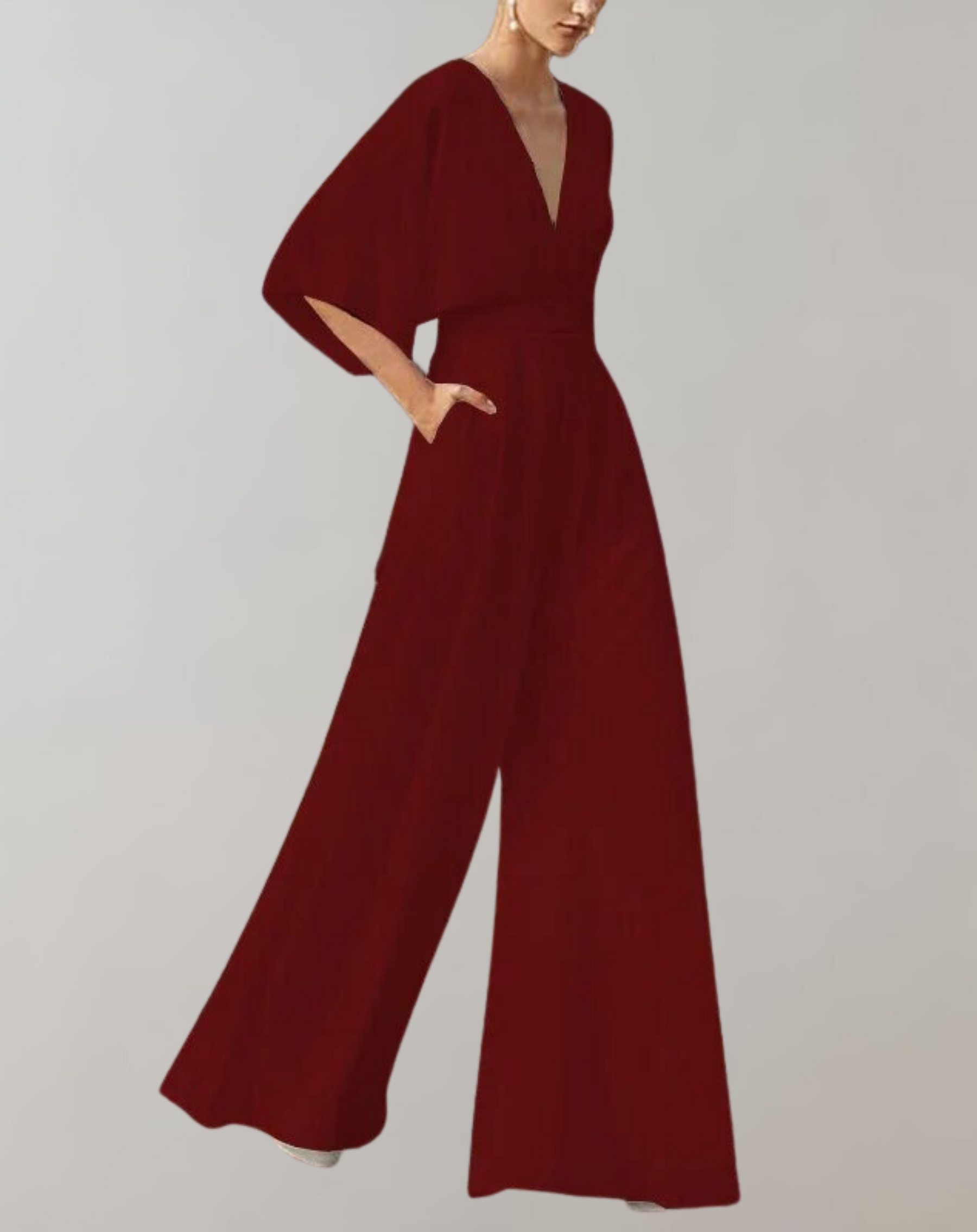 Dames Getailleerde Jumpsuit – Geschikt voor Feest en Avondkleding, Met Wijde Pijpen
