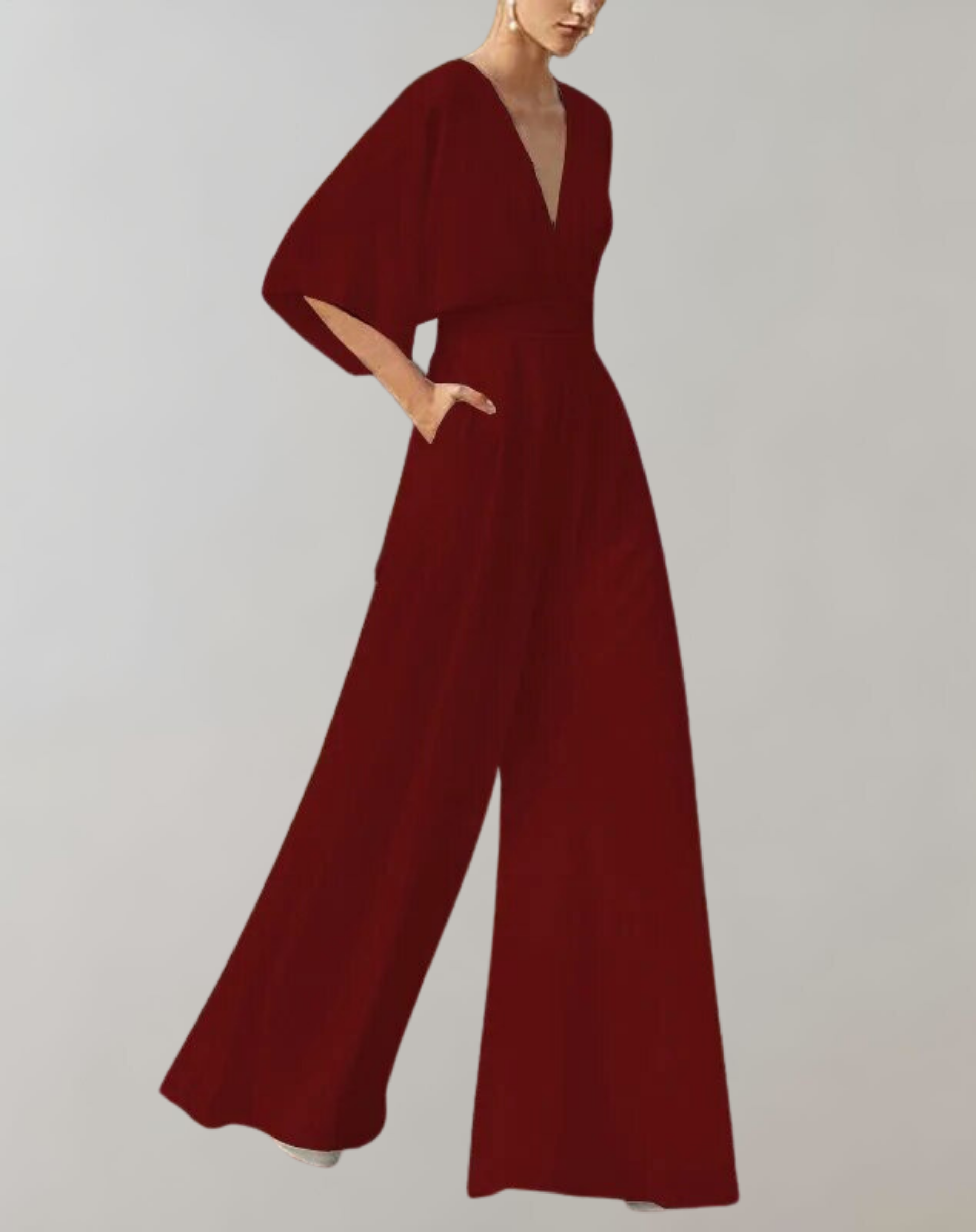 Dames Getailleerde Jumpsuit – Geschikt voor Feest en Avondkleding, Met Wijde Pijpen