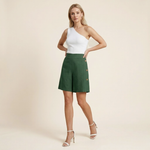 Dames High-Waisted Short – Met Knoopdetails, Geschikt voor Zomer en Casual Gebruik