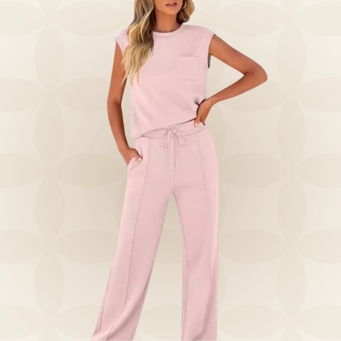 Dames Casual Set – Geschikt voor Zomer, Met Korte Mouwen en Elastische Taille